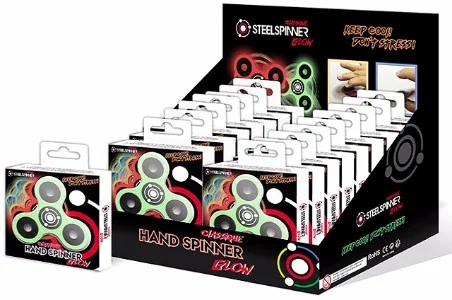 STEELSPINNER - HAND FINGER - Display Classic GLOW 16pces