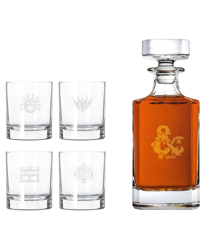 DONJONS & DRAGONS - Set 4 verres à Whisky gravé