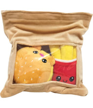 YUMMIES - Burger & Frites - 2 Peluche 15cm dans sac en peluche 21x21cm