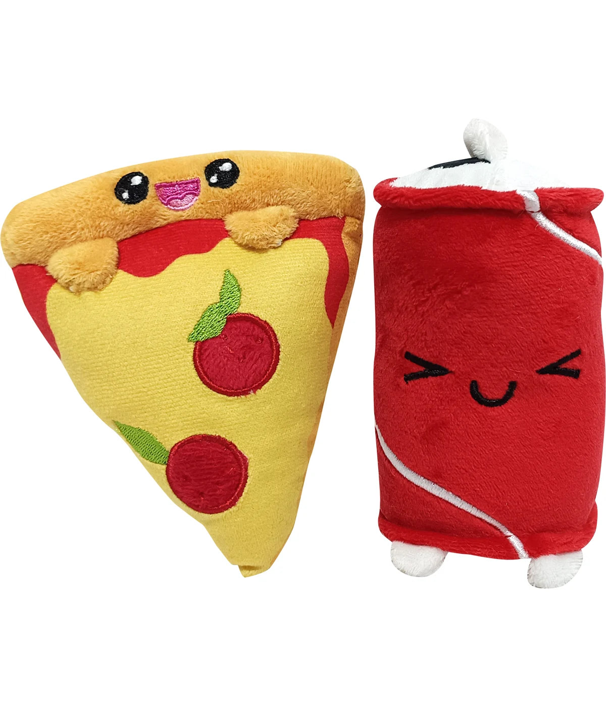 YUMMIES - Pizza & Cola - 2 Peluche 15cm dans sac en peluche 21x21cm