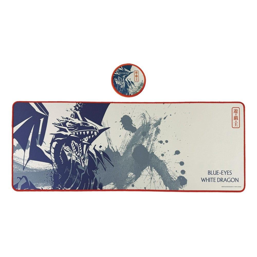 YU-GI-OH  - Blue Eyes White Dragon - Tapis de Bureau XL + 1 Sous-Verre