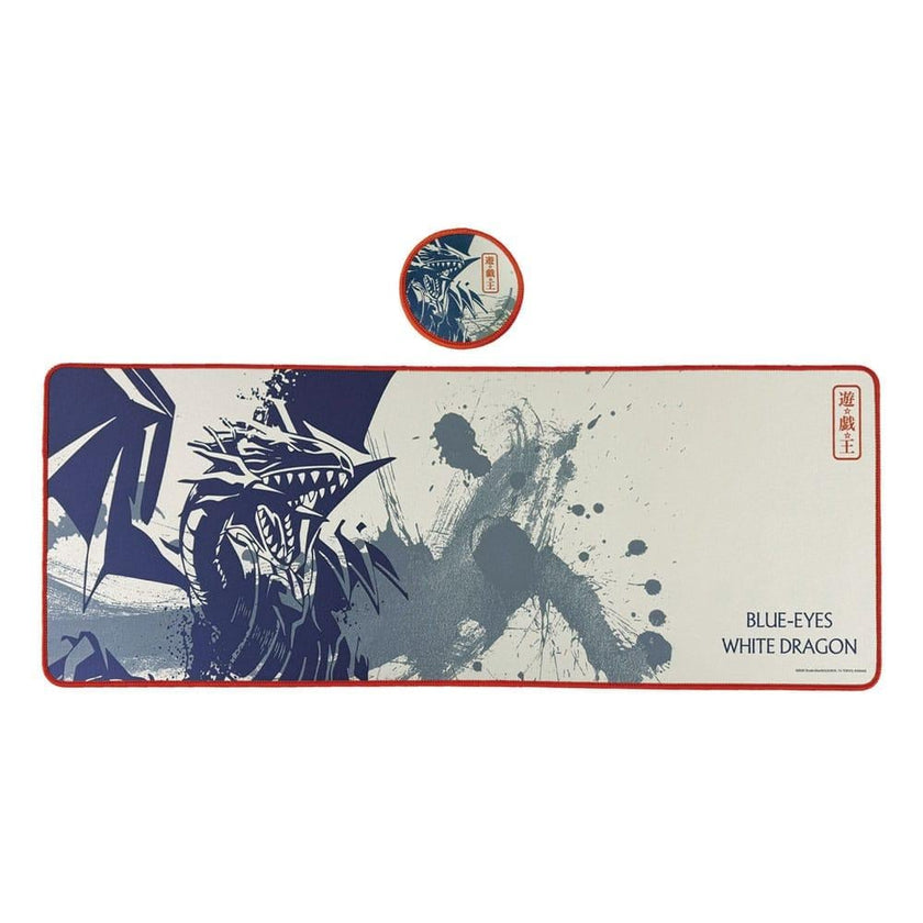 YU-GI-OH  - Blue Eyes White Dragon - Tapis de Bureau XL + 1 Sous-Verre