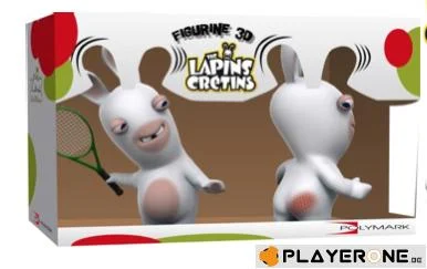 LAPINS CRETINS - Figurine 3D Lapin Tennis Double Pack ( 18 cm )