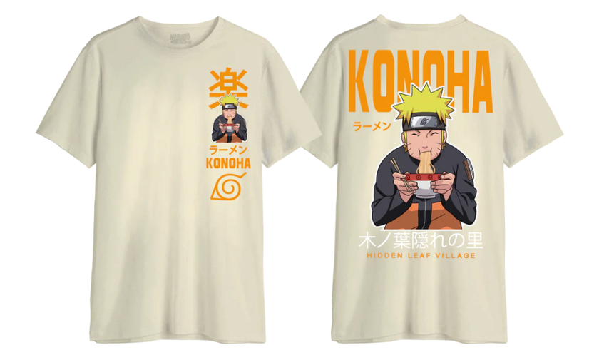 NARUTO SHIPPUDEN - Konoha Ramen - T-Shirt Oversize Homme (S)