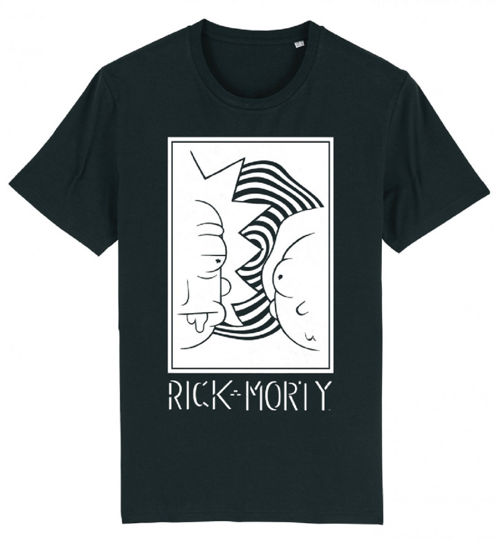 RICK ET MORTY - Rick et Morty Blanc et Noir - T-Shirt Homme (S)
