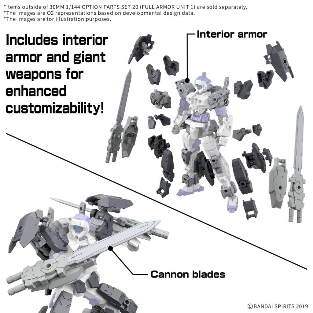 30MM - 1/144 Option Parts Set 20 (Full armor unit 1) - Model Kit