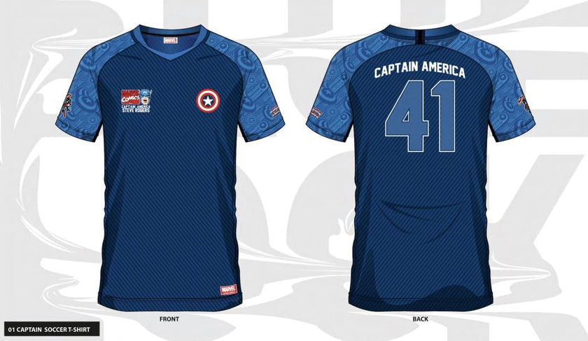 MARVEL - Captain America 41 - Maillot de Foot Homme (L)