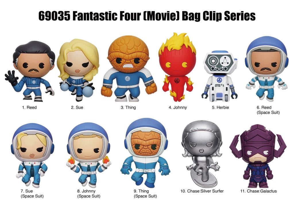 LES 4 FANTASTIQUES - Movie - 3D Foam Bag Clip (Display 24 Pcs)