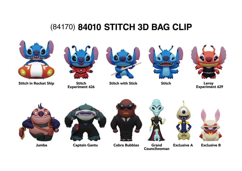 STITCH IN SPACE - Exclusive 4 - 3D Foam Bag Clip (Display 24 Pcs)