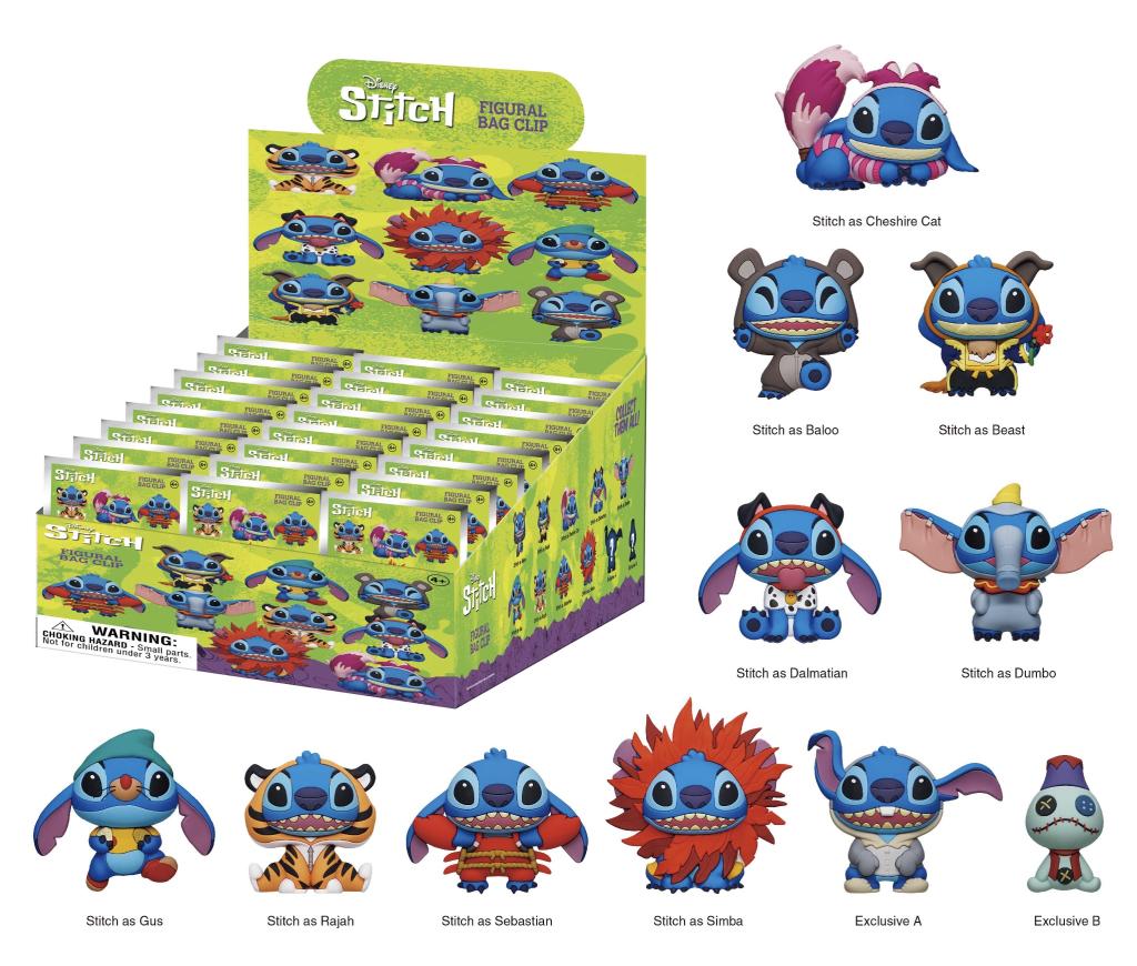STITCH EN COSTUME - Series 1 - 3D Foam Bag Clip (Display 24 Pcs)