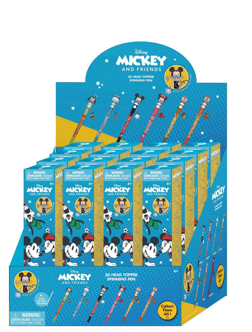 MICKEY ET AMIS - Stylo rotatif 3D Head Topper (Display de 16 pieces)