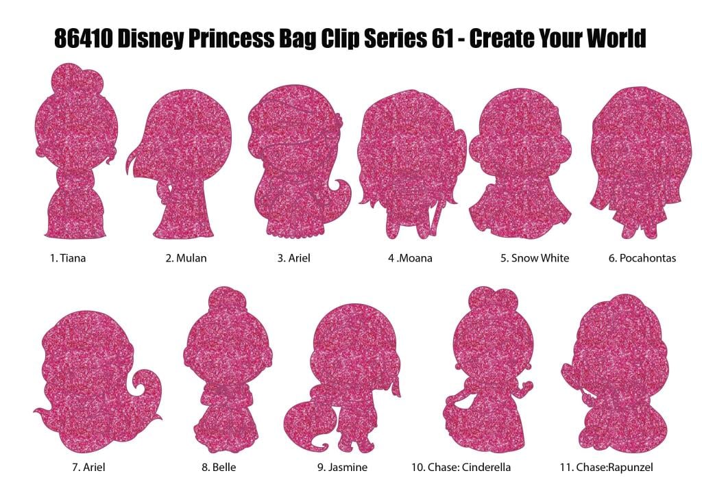 PRINCESS - Series 64 - 3D Foam Bag Clip (Display 24 Pcs)