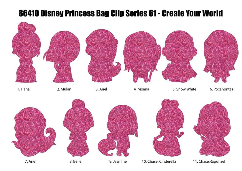 PRINCESS - Series 64 - 3D Foam Bag Clip (Display 24 Pcs)
