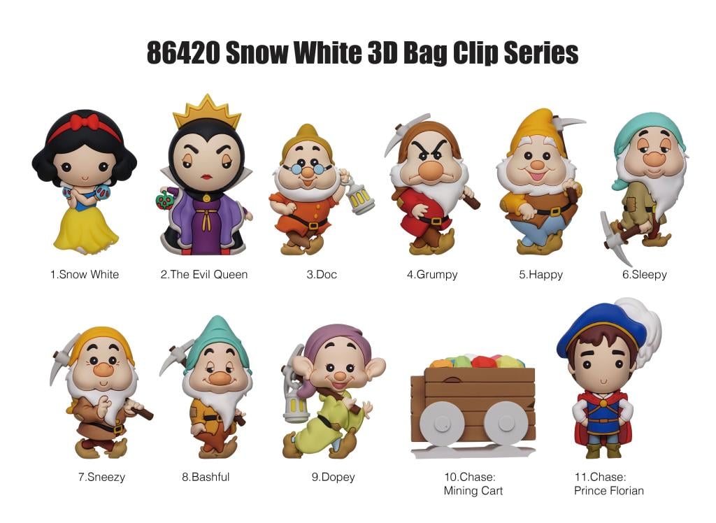 BLANCHE NEIGE - Series 66 - 3D Foam Bag Clip (Display 24 Pcs)