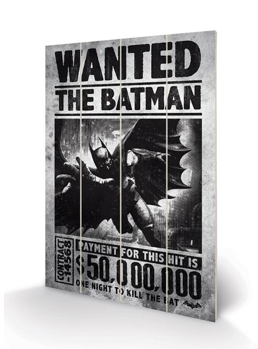 DC COMICS - Batman Arkham Origins Wanted - Impression sur bois 20x29.5