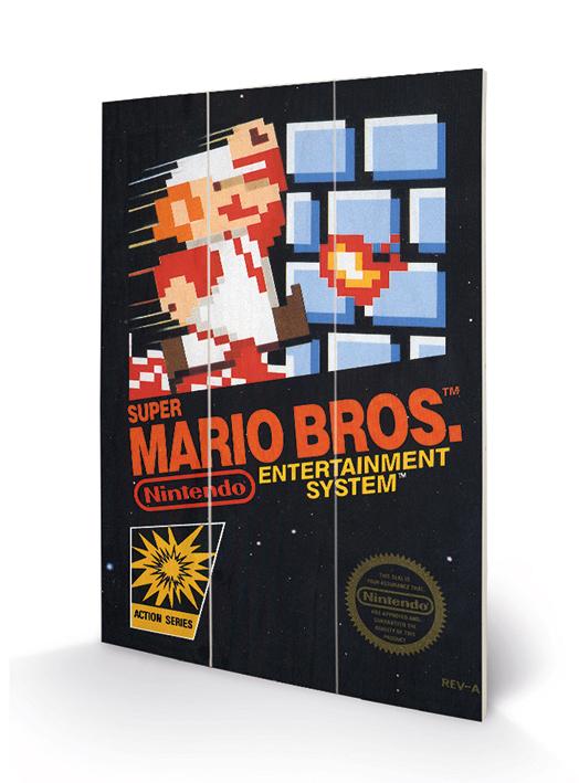 SUPER MARIO BROS - NES Cover - Impression sur bois 20x29.5