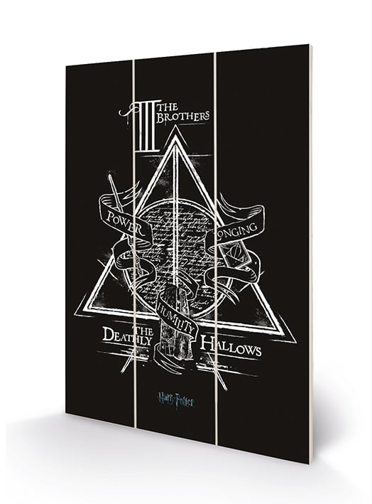 HARRY POTTER - Deathly Hallows - Impression sur bois 20x29.5