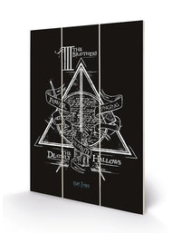 HARRY POTTER - Deathly Hallows - Impression sur bois 20x29.5