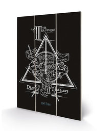 HARRY POTTER - Deathly Hallows - Impression sur bois 20x29.5