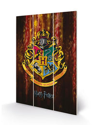 HARRY POTTER - Hogwarts Crest - Impression sur bois 20x29.5