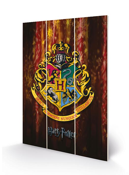 HARRY POTTER - Hogwarts Crest - Impression sur bois 20x29.5