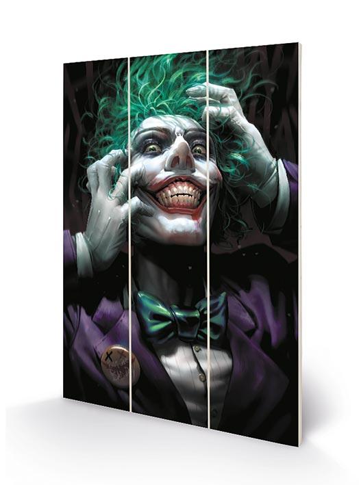 DC COMICS - Joker (Crazy Close Up) - Impression sur bois 20x29.5