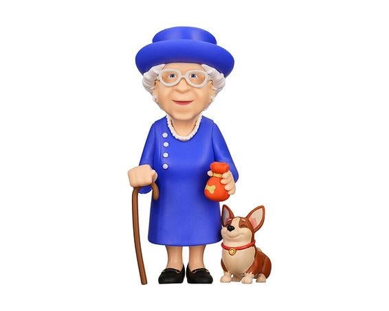 CELEBRITY - Reine Elizabeth II avec son Corgi - Figurine Minix 12cm
