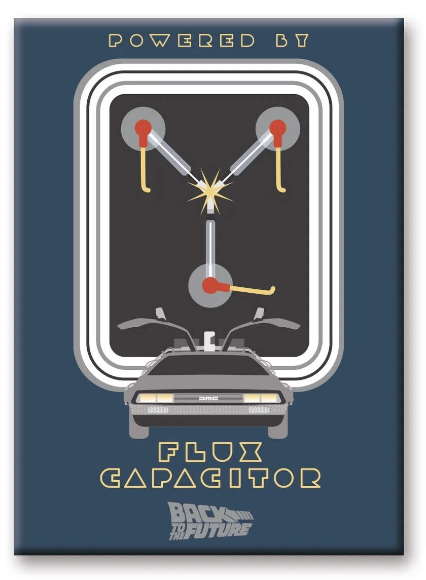 RETOUR VERS LE FUTUR - Condensateur de Flux - aimant 6.3x8.9cm