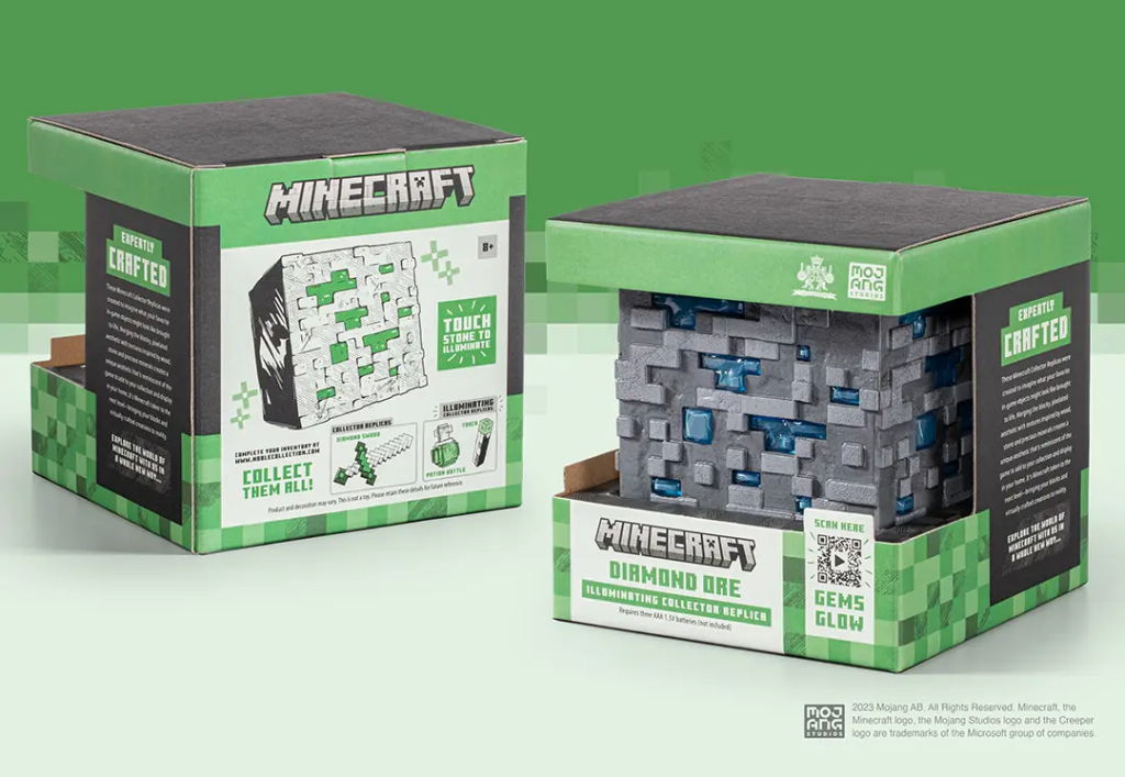 MINECRAFT - Minerai de Diamant Lumineux - Réplique Collector 10cm