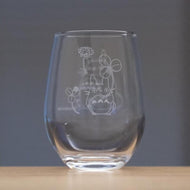 MON VOISIN TOTORO - Totoro & Trèfle blanc - Verre Gravé 325ml