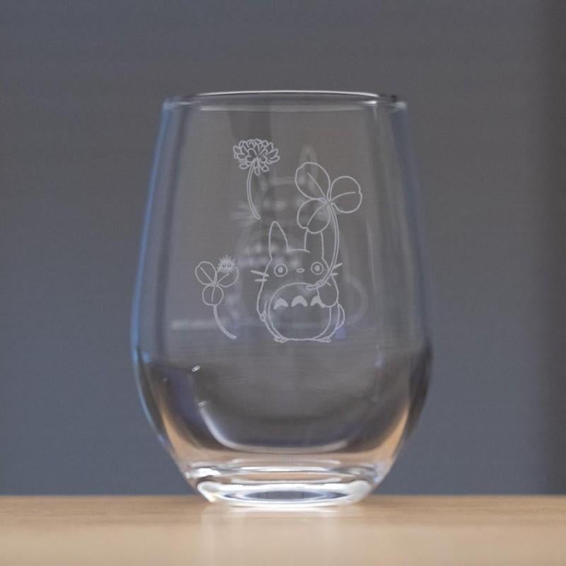 MON VOISIN TOTORO - Totoro & Trèfle blanc - Verre Gravé 325ml