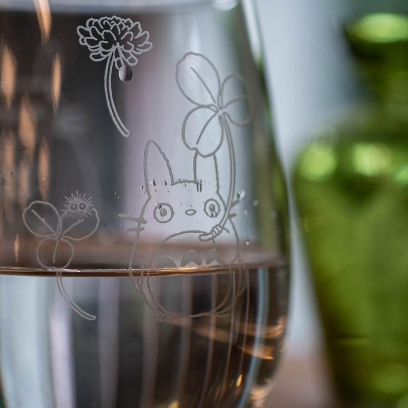 MON VOISIN TOTORO - Totoro & Trèfle blanc - Verre Gravé 325ml