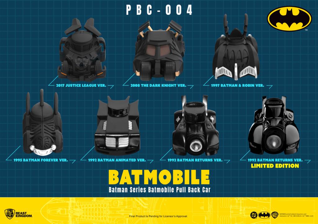 DC - Batman series Batmobile Pull Back Car - Set 6 Fig. Blind Box 5cm