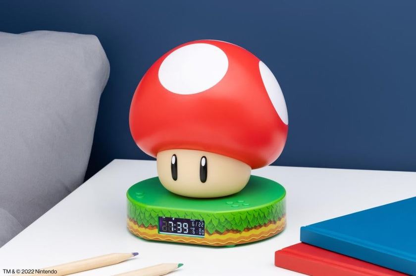 SUPER MARIO - Super champignon - Réveil 12cm