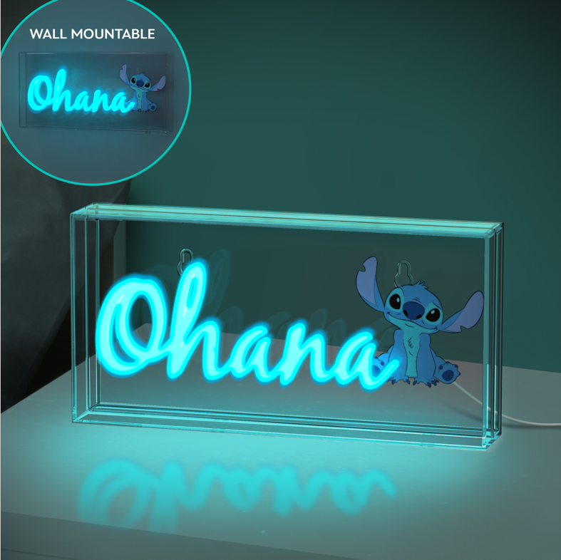 STITCH - Ohana - Lampe Led Neon 15.5x30.5cm
