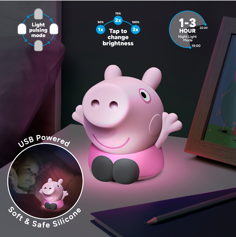 PEPPA PIG - Lampe en Silicone 'SquishyGlo' Rechargeable 14cm