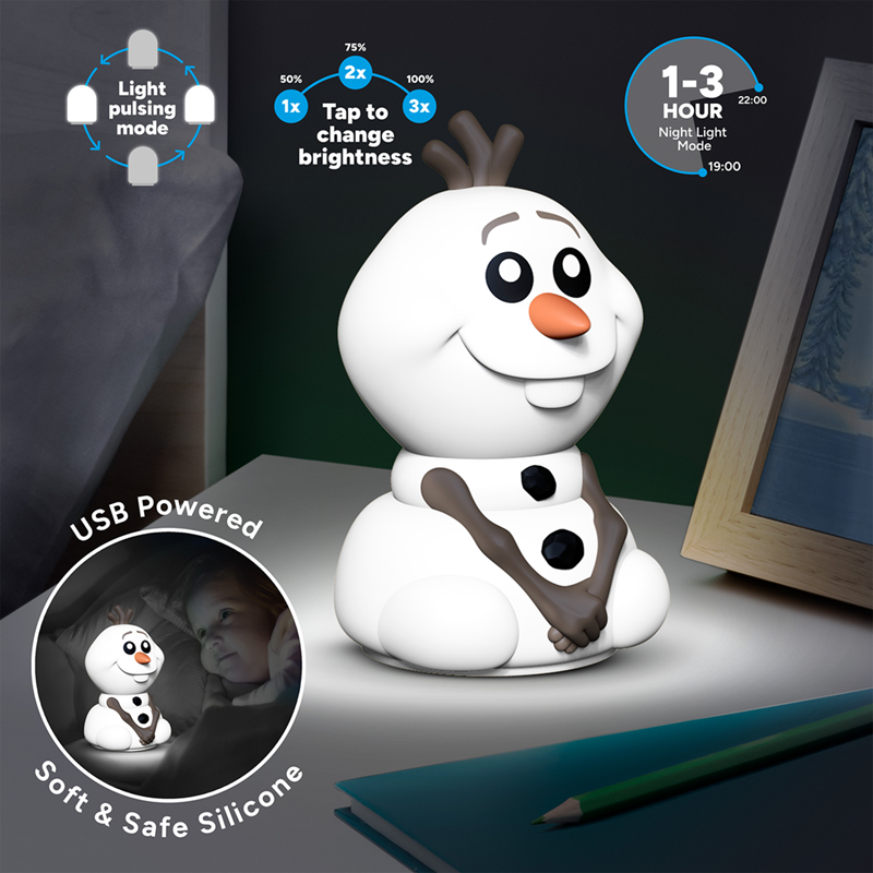 DISNEY - Olaf - Lampe en Silicone 'SquishyGlo' Rechargeable 19cm