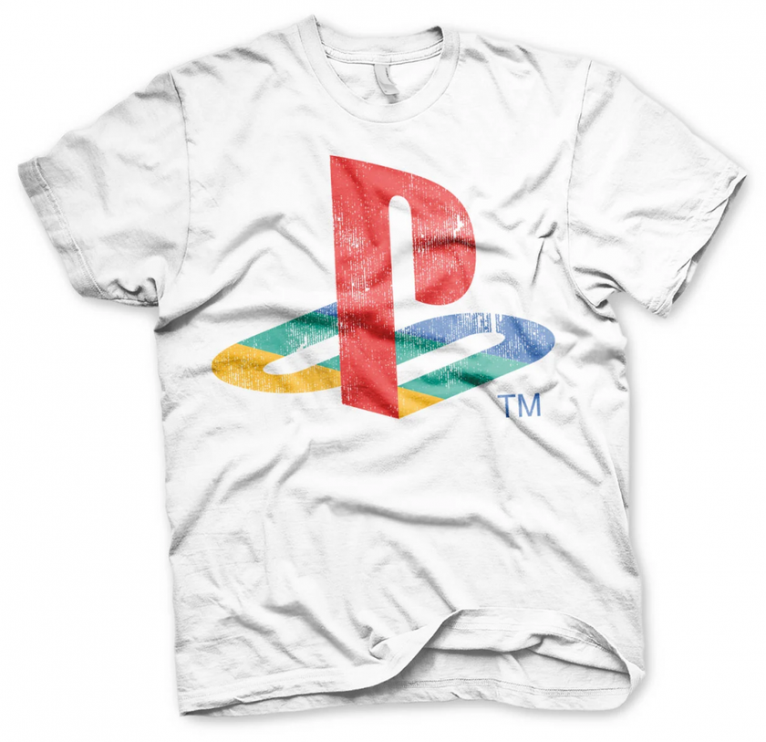 PLAYSTATION - T-Shirt Distressed Logo - WHITE (12A)
