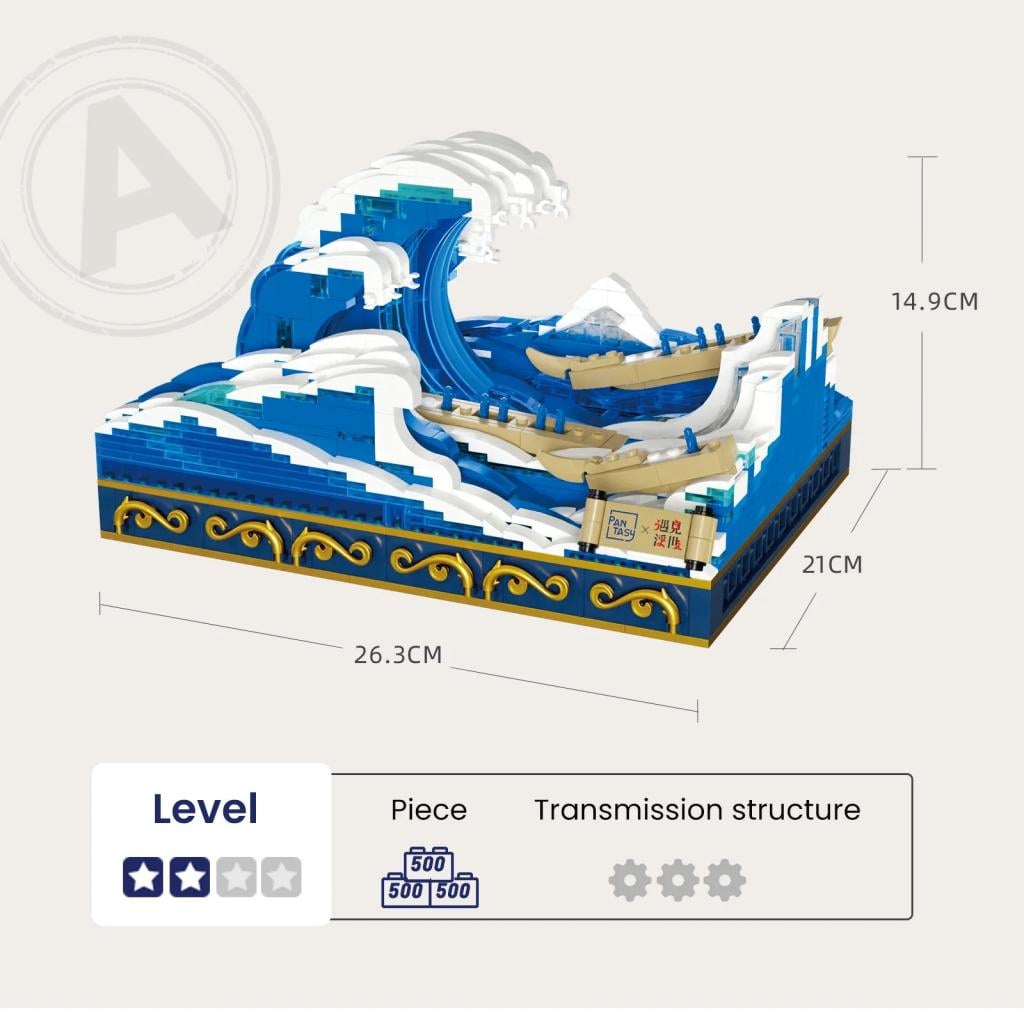 PANTASY - La grande vague de Kanagawa - Bloc de Construction 1497 pcs