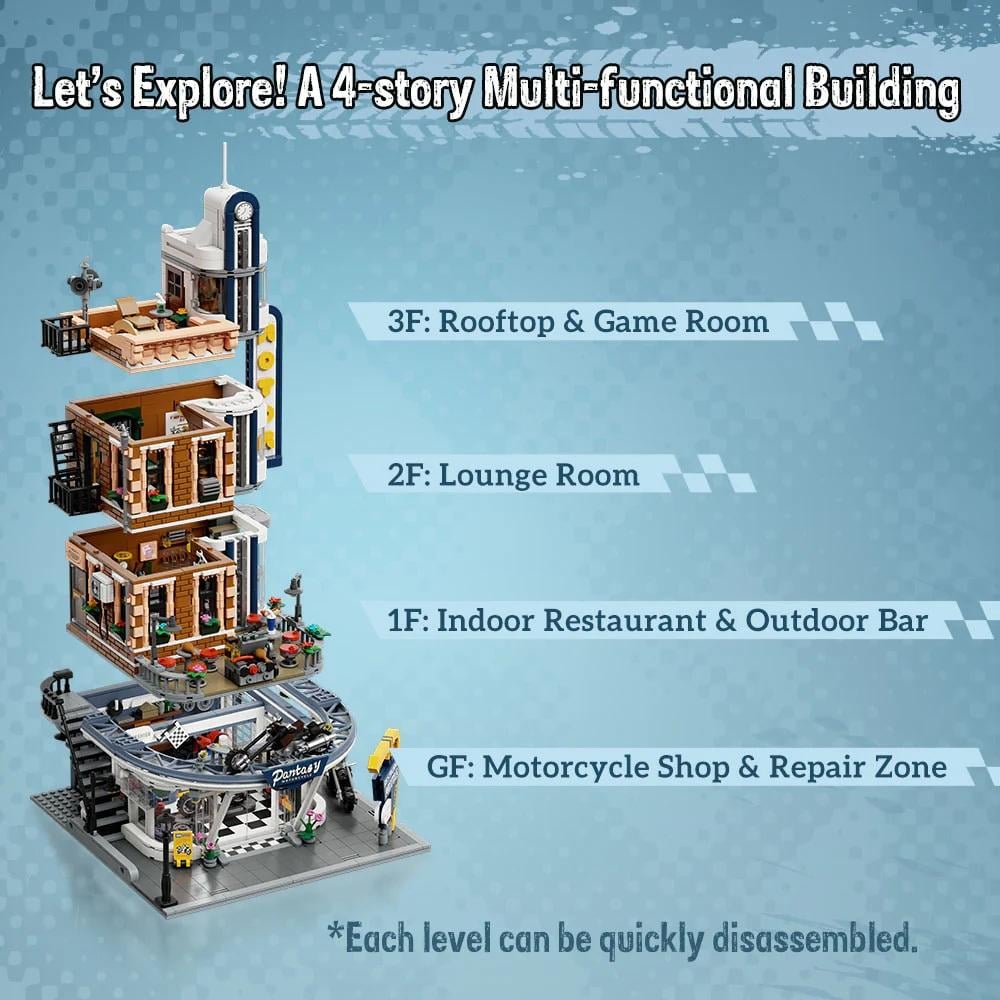 PANTASY - Restaurant pour Motards - Bloc de Construction 2989 pcs