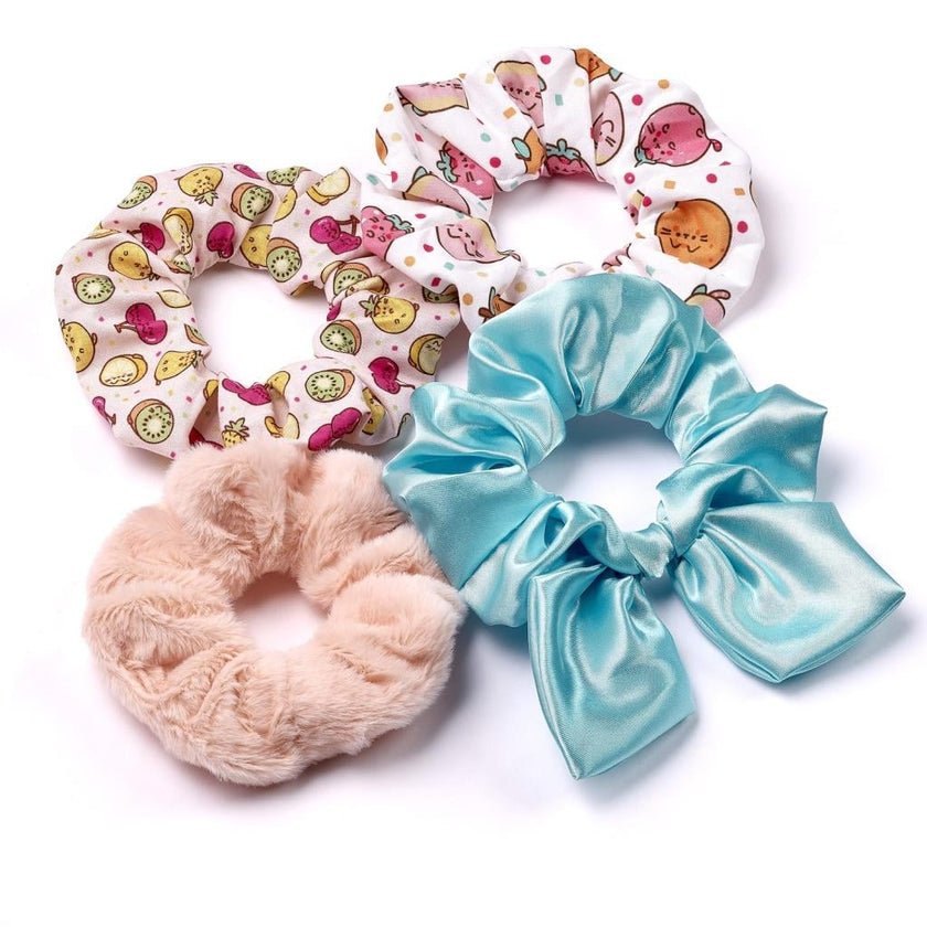 PUSHEEN - Fruits - Set de 4 Chouchoux pour cheveux