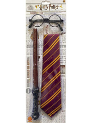 HARRY POTTER - Lunettes + Baguette + Cravate - Set d'accessoires