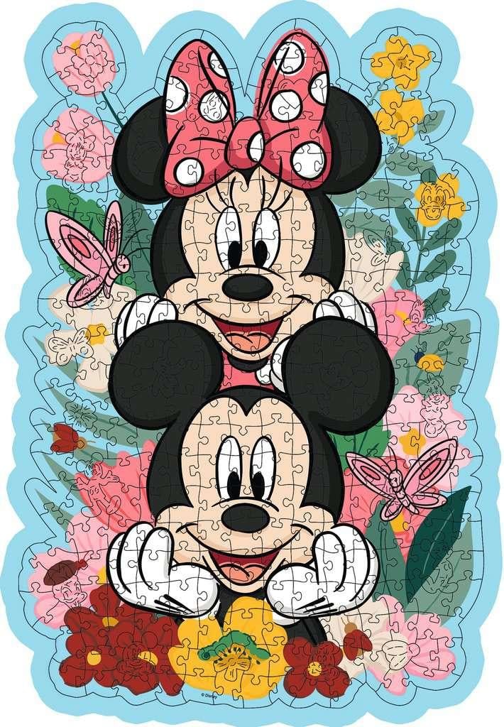 DISNEY - Mickey & Minnie - Puzzle forme en bois 300P