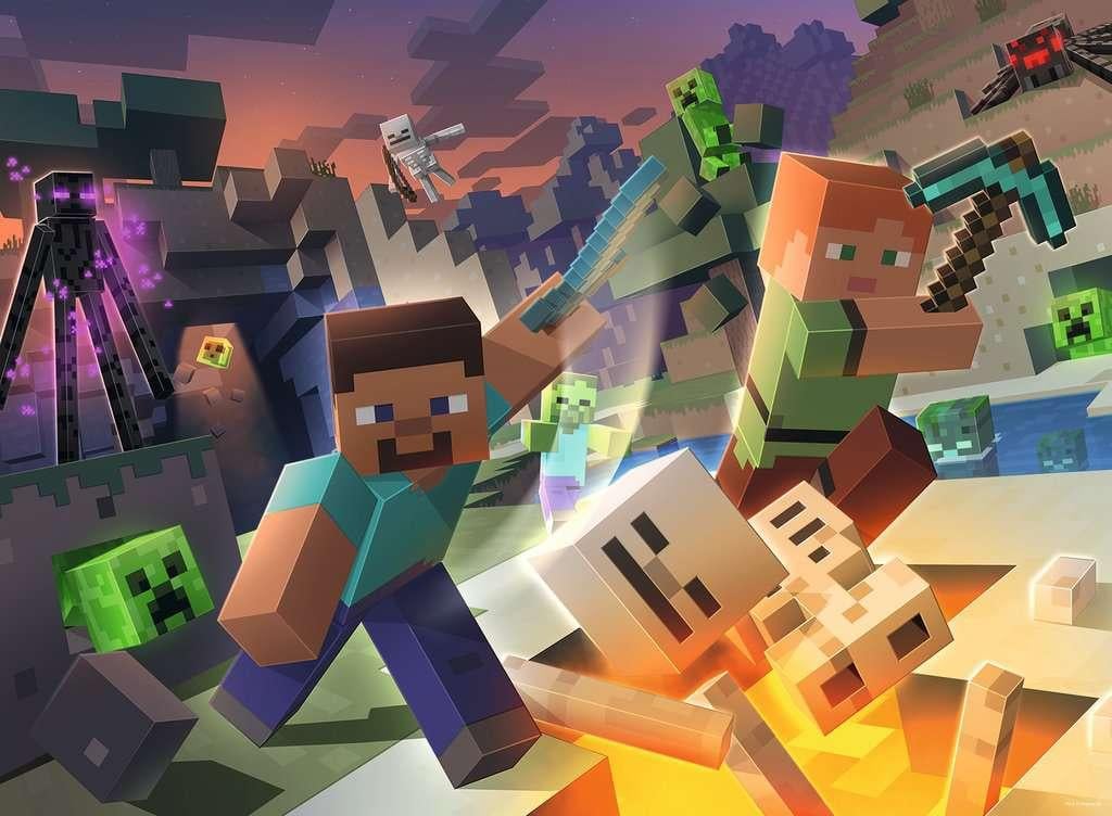MINECRAFT - Monstres de Minecraft - Puzzle 100P XXL