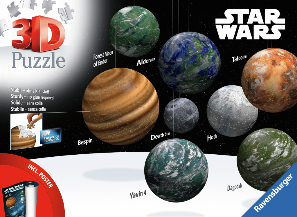STAR WARS - Planète de la Galaxie - Puzzle 3D 1x108, 4x72, 2x54, 1x27p