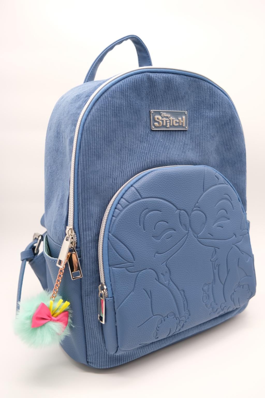 STITCH & ANGEL - Blue Corduroy - Sac à Dos Fashion Duo - '32x25x14cm'