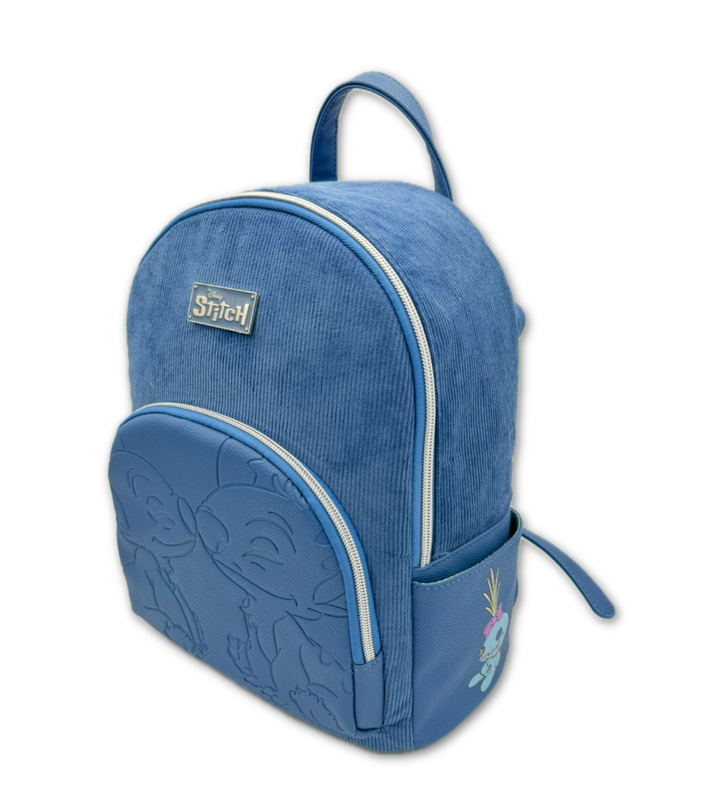 STITCH & ANGEL - Blue Corduroy - Sac à Dos Fashion Duo - '32x25x14cm'
