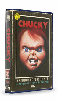 CHUCKY - Set VHS - Set Papeterie (Cahier, Badges et Stylo)