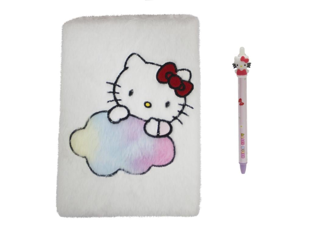 HELLO KITTY - Pack Notebook Fourrure A5 + Stylo-Bille