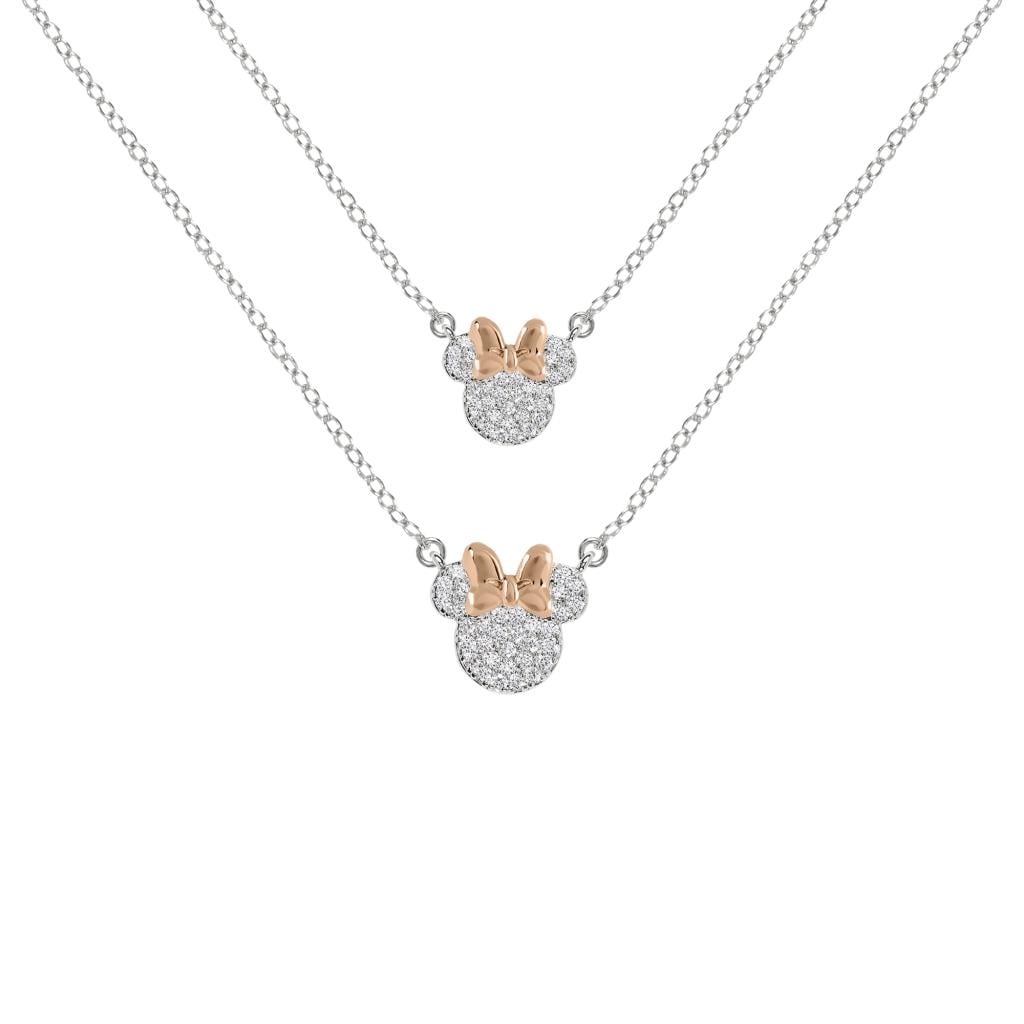 MINNIE - Set Maman & Fille - 2 Colliers Shiny en Laiton Plaqué Argent